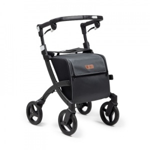 Rollz Flex 1.0 Small Lightweight Rollator with Classic Brake (Matte Black)